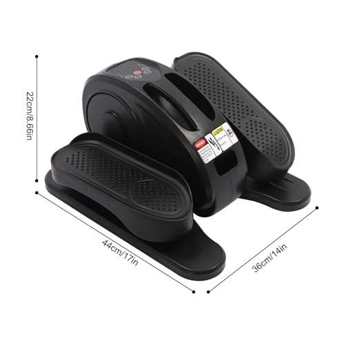 Under Desk Elliptical Machine, Mini Electric Ellipse Leg Exerciser with Remote Control, Portable Seated Foot Pedal Exerciser for Home Office, 5 Adjustable Speeds, Black