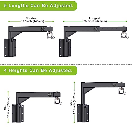 BeneLabel Wall Mount Heavy Bag Hanger, Heavy Duty Punching Bag Stand, Boxing Bag Bracket for Home Gym Indoor Outdoor, 800 LB Capacity - color: 13-17" Height Adjustment