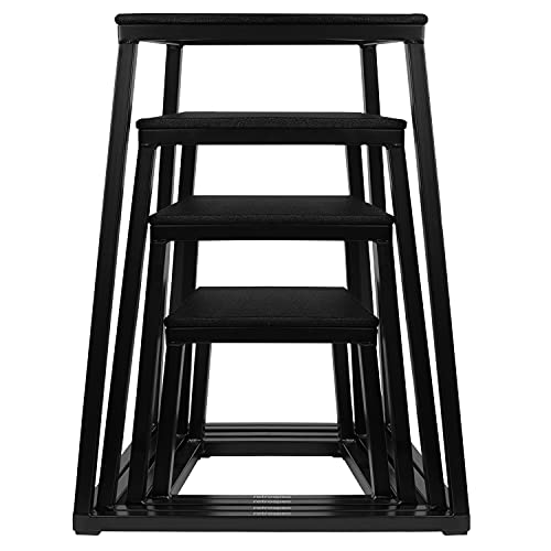 Retrospec Leap Plyo Box Jump Platforms for Home Gym Plyometric Jumping, Strength Training & Jump Box Exercise for Men and Women - color: Matte Black, style: 30"