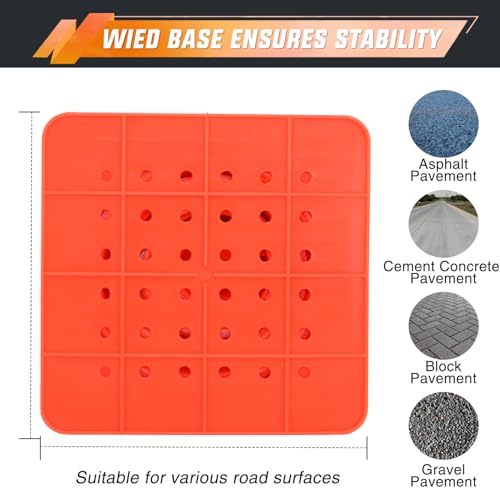 Nilight 18 Inch Collapsible Traffic Safety Cones 4 Pack - Bright Orange Parking Cones with Reflective Collars for Roadside Emergency, Parking, Driving Practice - size: 18 Inch