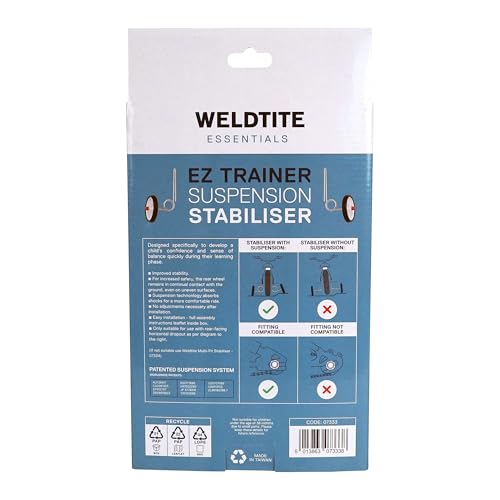 WELDTITE Essentials Adie Ez Trainer Suspension Stabilisers for Children's Bikes, Compatible with 12", 14" & 16" Wheels - White (1 Pair)