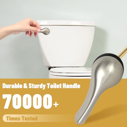 Lydia's Deal Toilet Handle Replacement Kit, Adjustable Front Mount Toilet Tank Flush Lever with Lock Nut, Fits Most Front-Mount Standard Toilets, Easy DIY Install, Toilet Repair Kit (Brushed Nickel) - color: Brushed Nickel