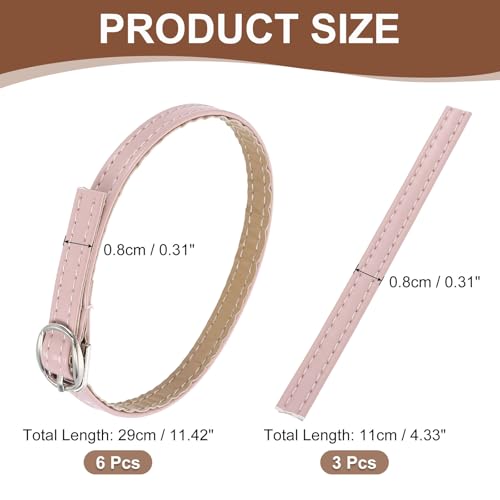 uxcell Replacement Ankle Strap for Heels Detachable Shoe Straps PU Leather Shoe Band - color: Piano Pink