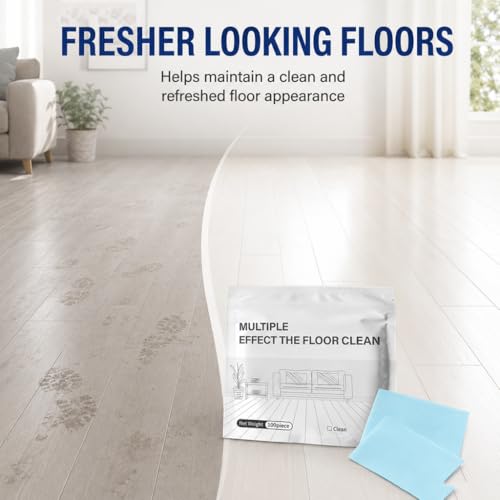 Multi Surface Floor Cleaning Tablets, 100 Piece Floor Cleaning Tablets Multi Surface Cleaner, Multiple Effect the Floors Clean, Concentrated Cleaner for Hardwood, Tile, Laminate and More (1 Pack)