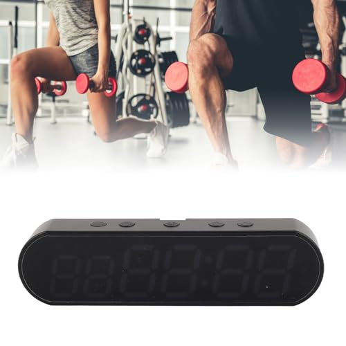 Portable Gym Timer, Countdown Clock for Workouts Boxing HIIT Home Training, Large LED Display, Fitness Interval Timer Portable Workout Timers, 30 Hour Battery, for Garage Outdoor Exercise