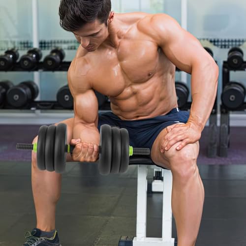 44/66/88Lb Dumbbell Sets Adjustable Weights, Free Weights Dumbbells Set for Home Gym - color: Green-Round, size: 44 LBS
