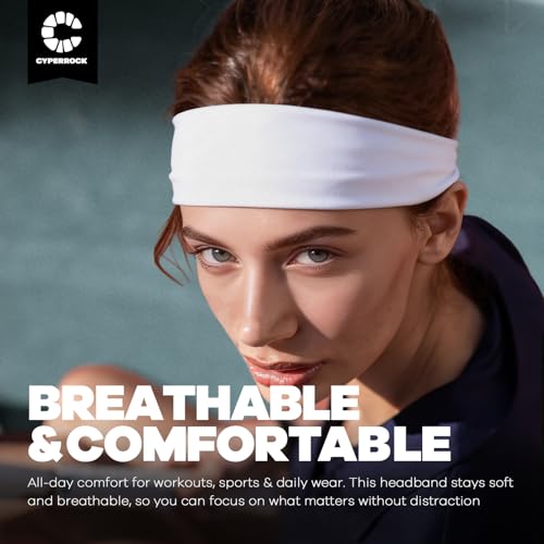 Sweat Band, 5 Pack Headband Moisture Wicking for Running Sports | Workout Sweatband, Unisex Fit, Non-Slip, Skin-Friendly, Multi-Use, Perfect for Exercise, Lightweight - color: Black+Green+White+Dark Blue+Dark Gray