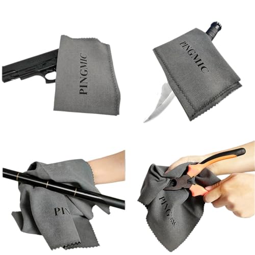 Silicone Gun Cleaning Cloth 5 Pack – 12"x12" Lint-Free Pre-Treated Silicon Gun Polishing Wipes – Rust Prevention Microfiber Cloth for Firearms, Knives, Tools & Optics