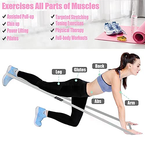 Long Resistance Bands, Fabric Resistance Bands Stretch Bands for Exercise Bands Resistance Bands Set Elastic Resistance Bands for Working Out Women Resistance Bands for Physical Therapy - color: Gray/Pink