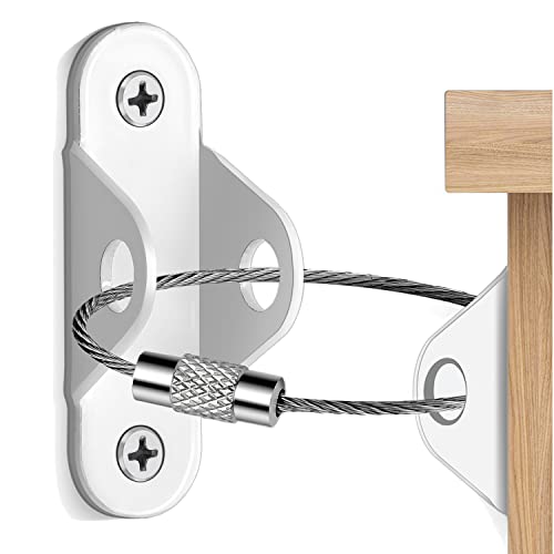Ougourim Furniture Anchors (10 Packs) Anti Tip Furniture Anchors for Baby Proofing, Furniture Wall Anchor Earthquake Straps for Furniture Dresser Wall Safety Anchor Furniture Fasteners to Wall, White - color: White