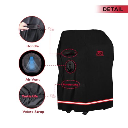 Turtle Life BBQ Grill Cover, 32 Inch Heavy Duty Waterproof 2 Burner Barbecue Gas Grill Covers for Weber Spirit Char-Broil Performance, Black - color: Black, size: EVO-32in