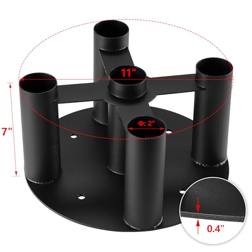 Barbell Holder Storage Rack, Heavy Duty Vertical Stand for Home & Commercial Gym, Fits 2-inch Olympic, Curl, Hex Bars, Corner Floor Stand, Holds 5 Bars