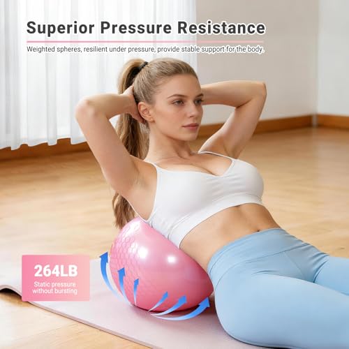 Small Exercise Ball 9 Inch Mini Pilates Yoga Ball for Yoga, Fitness, Balance, Core Workout, Physical Therapy, Pilates Ball with Inflation Straw
