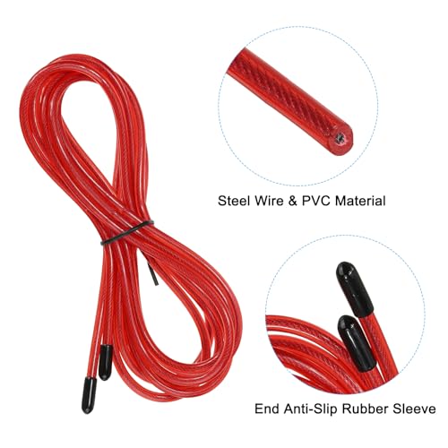 PATIKIL Speed Jump Rope Replacement Cable Professional Skipping Rope Replacement for High-Speed Jump Ropes - color: Red