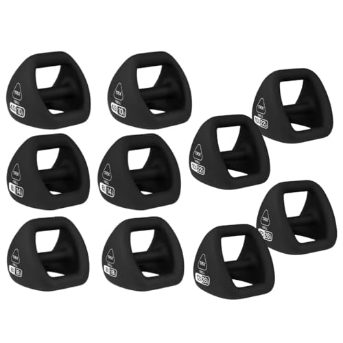 TRX YBell Neo Series 3-in-1 Kettlebell, Dumbbell and Push Up Bar Workout Equipment | Commercial Grade Neoprene Coated Surface | Perfect for Strength Training & Conditioning Workouts | Bundle - size: 180lbs 10-Pack