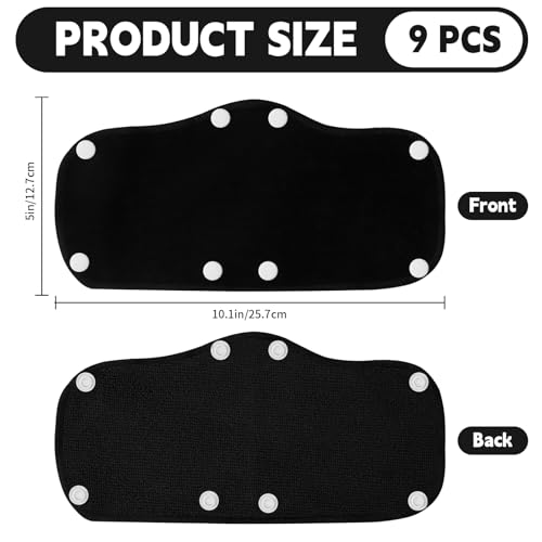 Hard Hat Sweatband, 9 Pack Hardhat Sweatband, Cotton Liner Hard Hat, Washable Sweatband for Hard Hats, Reusable Sweat Liners for Helmet Users - color: Black
