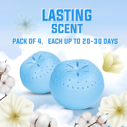 4 Pack Baking Soda Deodorizers, Fresh Scent Shoe Deodorizer Balls, Air Freshener for Home, Odor Eliminator for Closets Bathroom Pets, Up to 80 Days - size: 1 Count (Pack of 4)