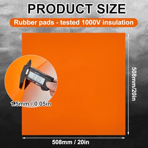 1 Pcs 20" x 20" Insulated Rubber Mat, 1000v High Voltage Insulation Blanket Electrical Safety Rubber Mat Non Conductive Dielectric Mats for Electricians Industrial Workspaces, Orange - color: Orange, size: 20" X 20" X 0.06"