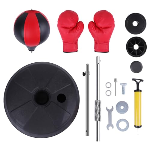 Reflex Bag, Freestanding Punching Bag with Stand - Height Adjustable - Speed Boxing Ball with Gloves for Training, Boxing Equipment, Stress Relief & Fitness