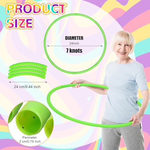 Sratte 12 Pcs Toy Hoop for Kid Detachable Adjustable Toy Hoop Colored Hoop Exercise Ring Plastic Circle for Kid Teen Gymnastics Dog Agility Equipment, Require Self Assembly(Stylish Colors, 24 Inch) - color: Stylish Colors, size: 24 Inch