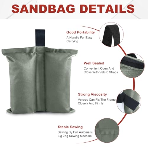 ABCCANOPY Canopy Weights 120 LBS Tent Sand Bags,4-Pack Gray(No Sand) - color: Gray, size: 120 LBS