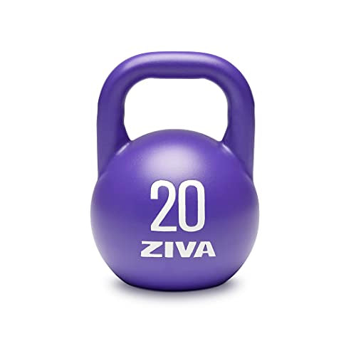 Steel Competition Kettlebells by Steve Cotter - Hard-Wearing Crack-Resistant Powder Surface Coating, 34mm Steel Handle with Non-Slip Super Textured Powder Coating Grip - Avail 6kg - 32kg - color: e) 20kg - Purple