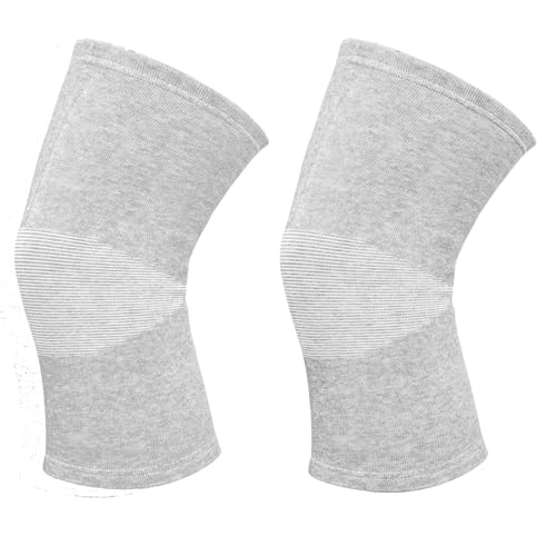 Bamboo Charcoal Knee Sleeve - Bamboo Knee Brace Bamboo Compression Knee Sleeve -Elastic Warm Knee Brace Bmboo Knee Sleeve for Arthritis (Gray, Large) - size: Large