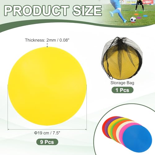 Spot Markers, Poly Spot Marker for Agility Training Floor Dots Non Slip Flat Field Cones - color: Yellow, size: 19 cm/7.5inch