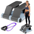 Air Stepper Exercise Machine with Resistance Bands, 5-Level Adjustable Resistance, 300 lb Capacity Stair Stepper with LED Monitor, Low-Impact Home Cardio and Full Body Workout Equipment - color: Blue/Black