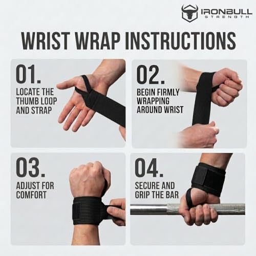 Wrist Wraps for Weightlifting (USPA & IPL Approved) - 18” Premium Quality Wrist Straps for Weightlifting - Weight Lifting Wrist Wraps with Thumb Loop - Best Gym Wrist Wraps for Lifting Weights, Curls & Dips - Lifting Wrist Wraps for Bench, Powerlifting &