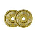 Gold Finish Olympic Steel Plates - Pairs and Sets 2 Inch Barbell Standard in Premium Gold for Weight Lifting - color: 25lb Pair