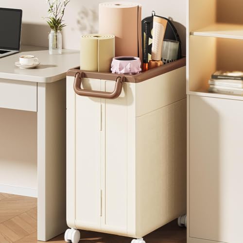 Yoga Mat Storage Basket | Multipurpose Foldable Organizer Rack | Portable Storage Rack with Wheels & Handle, Workout Equipment for Home Gym