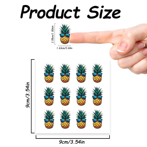 OLYCRAFT 240Pcs Pineapple Sunglasses Stickers 20 Sheets Fruit Stickers Pineapple Stickers Handbook Fruit Stickers Self-Adhesive Paper Decorative Stickers for Scrapbooking Car Notebook Bike Car - style: Pineapple