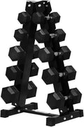 RitFit Rubber Coated Hex Dumbbell Set with Rack, 5-780LB for Home Gym Strength Training, Anti-Slip Knurled Handle, Hexagon Anti-Roll, Heavy-Duty Storage Rack - style: 200LBS Set (10-30LB)