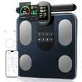 Scale for Body Weight, 8 Electrode Smart Bathroom Scale with BMI Body Fat Muscle Mass 28 Full Body Composition, High Precision Digital Weight Scale with Handle Display, Rechargeable, 400 lbs - color: black