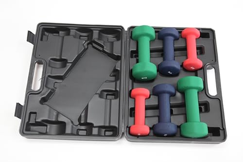 Ader Neoprene Dumbbell Set w/Rack - color: Neoprene DBS w/ Carrying Case