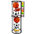 Garage Ball Storage Rack, Wall Mounted with Side Ball Basket, Black | Side Small Ball Basket, Vertical Sports Equipment Organizer for Basketball, Soccer, Football, Volleyball,Garage Gym Game Room