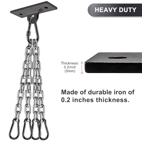 Dolibest Heavy Bag Hangers Brackets, Punching Bag Hangers, Heavy Bag Ceiling Mount for Body Weight Strength Training Systems, Aerial Yoga Swing & Hammock, Resistance Band - color: 450LB heavy bag hanger with chain