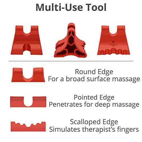Body Back Davinci Tool (Red) -USA Made- Hard Rubber Neck Tension Relief & Pressure Point Massage Tool - Occipital Release Tool - Cervical Traction Device- Suboccipital Release Device - Neck Stretcher - style: Firm - Red