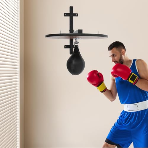 Speed Bag Platform, Wall-Mounted Boxing Training Equipment with Punching Ball, Adjustable Height Speed Bags for Boxing, Speed Bag Stand for Speed Reaction Training