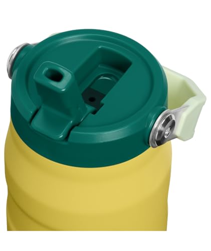 STANLEY IceFlow Flip Straw 2.0 Water Bottle 24 oz | Built-In Straw with Larger Opening | Lightweight and Leak Resistant | Insulated Stainless Steel | BPA-Free | Daffodil Emerald - color: Daffodil Emerald, size: 24 Ounces