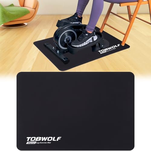 TOBWOLF Non-Slip Workout Mat for Ellipse Leg Exerciser, Ellipse Machine Mat, Exercise Mat for Under Desk Ellipticals, Suitable for Electric Seated Foot Pedal Exerciser, Stability & Floor Protection - color: Black