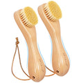BFWood 2PCS Laundry Stain Brush - Natural Soft Boar Bristles, Removes Tough Stains from Delicate Fabrics Like Knits, Cotton, and Linens, Gentle on Fabrics, No Damage - style: Round-2PCS