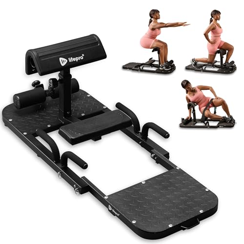 Lifepro Hip Thrust Machine – Adjustable Glutes Workout Equipment for Home – GluteBlast Foldable Booty Builder, Sissy Squat Machine, Thrust Glute Bench, Home Gym Glute Workout - style: Gluteblast