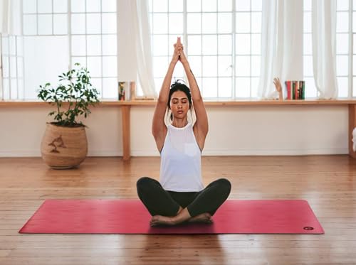 IUGA Pro Yoga Mat Non Slip Pilates Mat Anti-tear Eco Friendly Hot Yoga Mat with SGS Certified Material Free Carrying Strap Included - color: Maroon