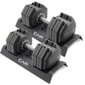 CAP ADJUSTABELL Adjustable Dumbbell Set, Premium Quick Select Adjustable Weights for Strength Training, Singles & Pairs, 12.5 LB, 25 LB & 55 LB, Round & Hex Dumbbells, Multiple Grip Handle Options - size: 55 lb - Chrome Handle, style: Pair