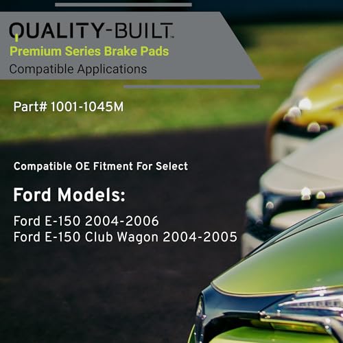 QUALITY-BUILT Front Semi-Metallic Brake Pads, Premium 1001-1045M, Compatible with 2004-2006 Ford (E-150,E-150 Club Wagon) - size: BP1045-M