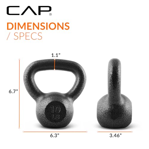 CAP Barbell Cast Iron Kettlebell - Singles and Sets, Multiple Weight Choices - size: 25 pounds set