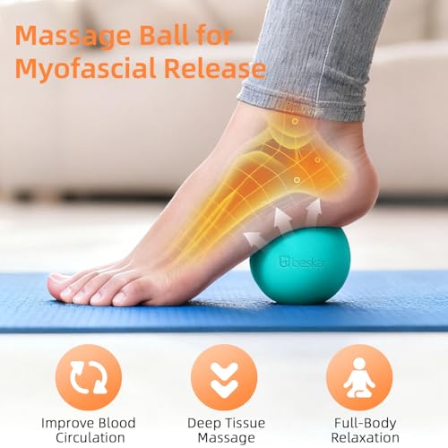 Massage Lacrosse Balls for Myofascial Release, Trigger Point Therapy and Yoga Therapy, Foot Massage Ball to Relieve Plantar Fasciitis Green - color: Green
