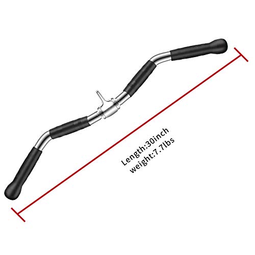 LAT Pulldown Attachments Combo, Cable Machine Accessories with Curl Pulldown Bar, Fit Most Gym Machines, Made of Heavy Duty Solid Steel - color: Sliver